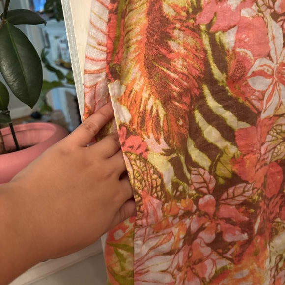 Floral Linen Sleeveless Dress - Multicolor - Picture 4 of 7